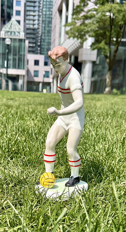 Vintage Hungarian Hollohaza Porcelain Soccer Football Player Figurine
