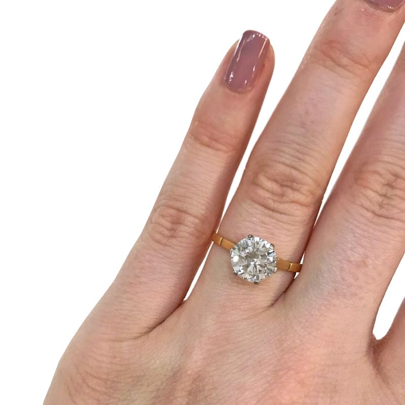 Solitaire Diamond Ring On Hand