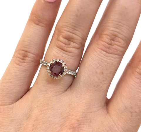 vintage style engagement rings on model