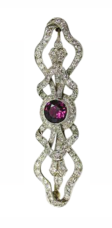 Vintage Ruby Brooch - 86th Oscars Men's Brooches Style - 2014 - Cynthia Findlay Fine Jewellery & Antiques