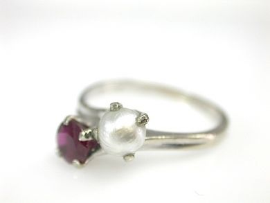 Ruby and Pearl Edwardian Ring c. 1915